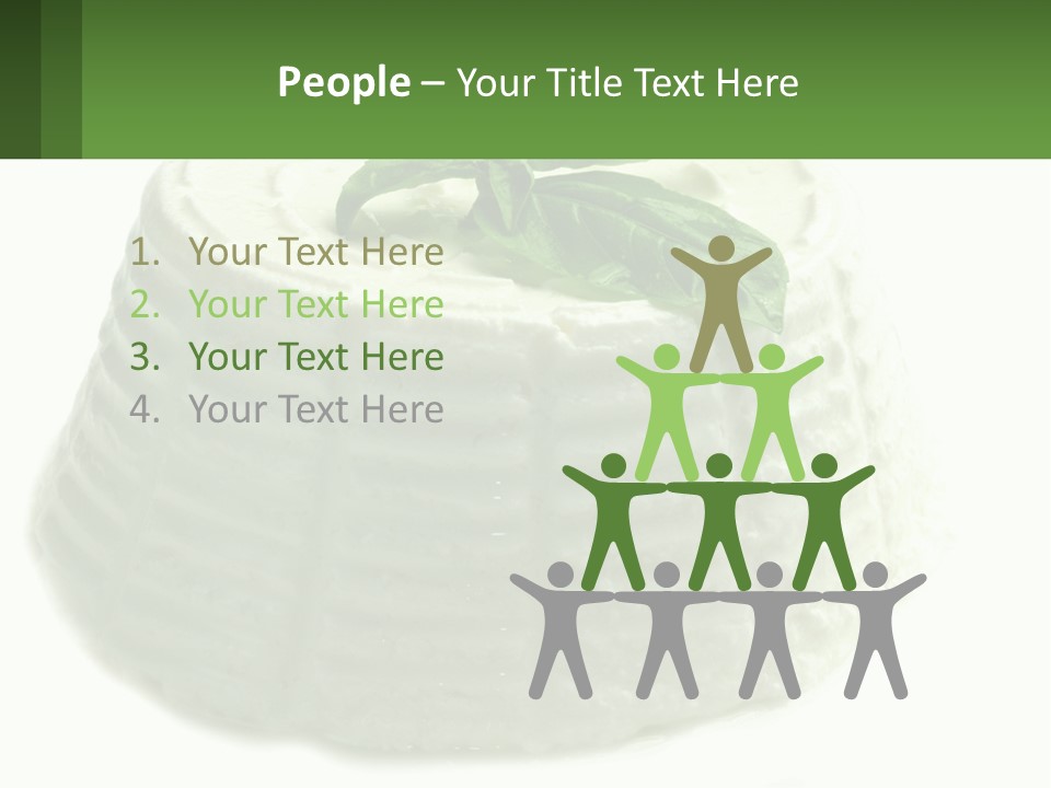 A Cake With A Green Leaf On Top Of It PowerPoint Template