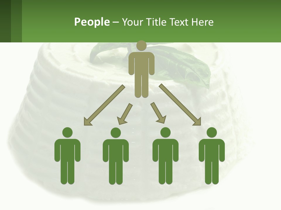 A Cake With A Green Leaf On Top Of It PowerPoint Template