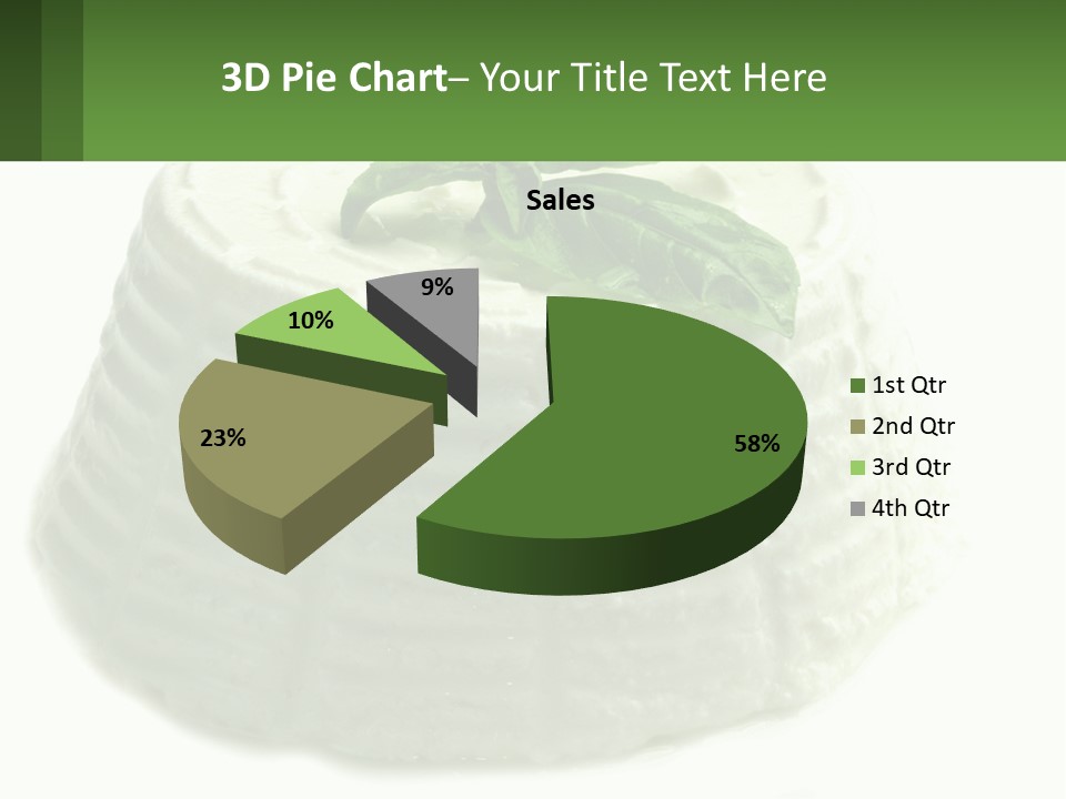A Cake With A Green Leaf On Top Of It PowerPoint Template