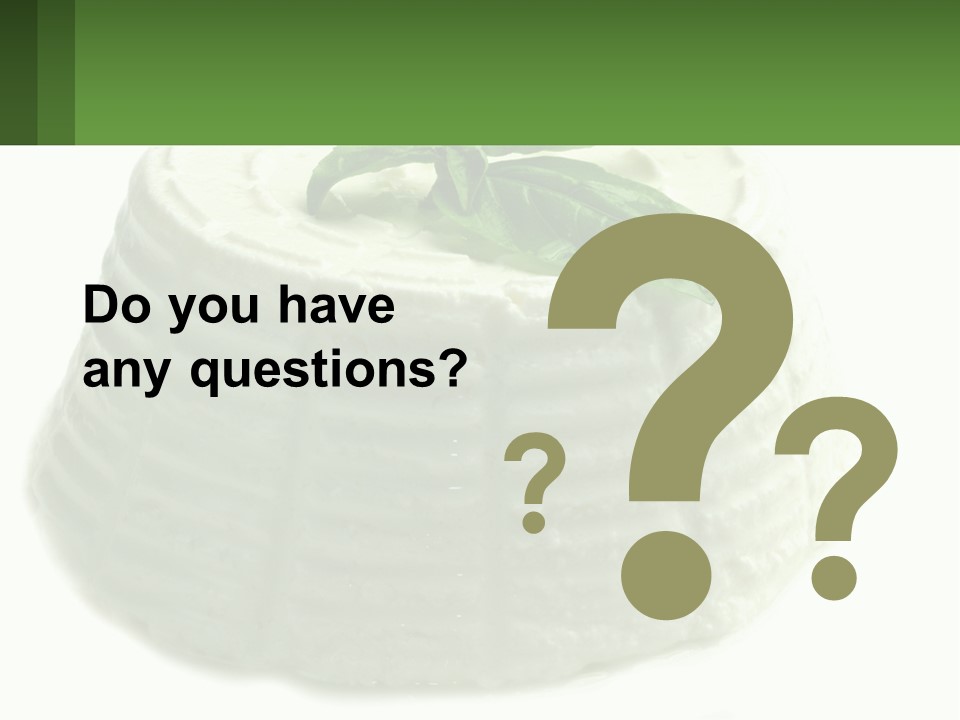 A Cake With A Green Leaf On Top Of It PowerPoint Template