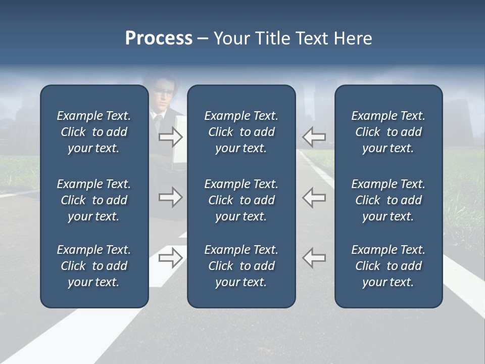 A Man Sitting On The Side Of A Road Holding A Laptop PowerPoint Template