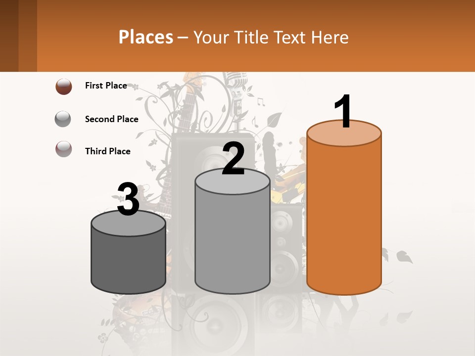 A Group Of Speakers With Music Notes On Them PowerPoint Template