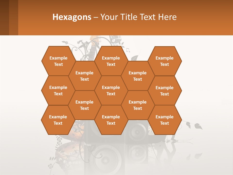 A Group Of Speakers With Music Notes On Them PowerPoint Template