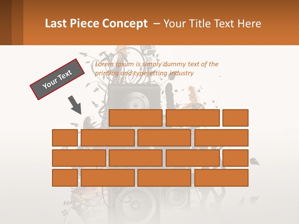 A Group Of Speakers With Music Notes On Them PowerPoint Template