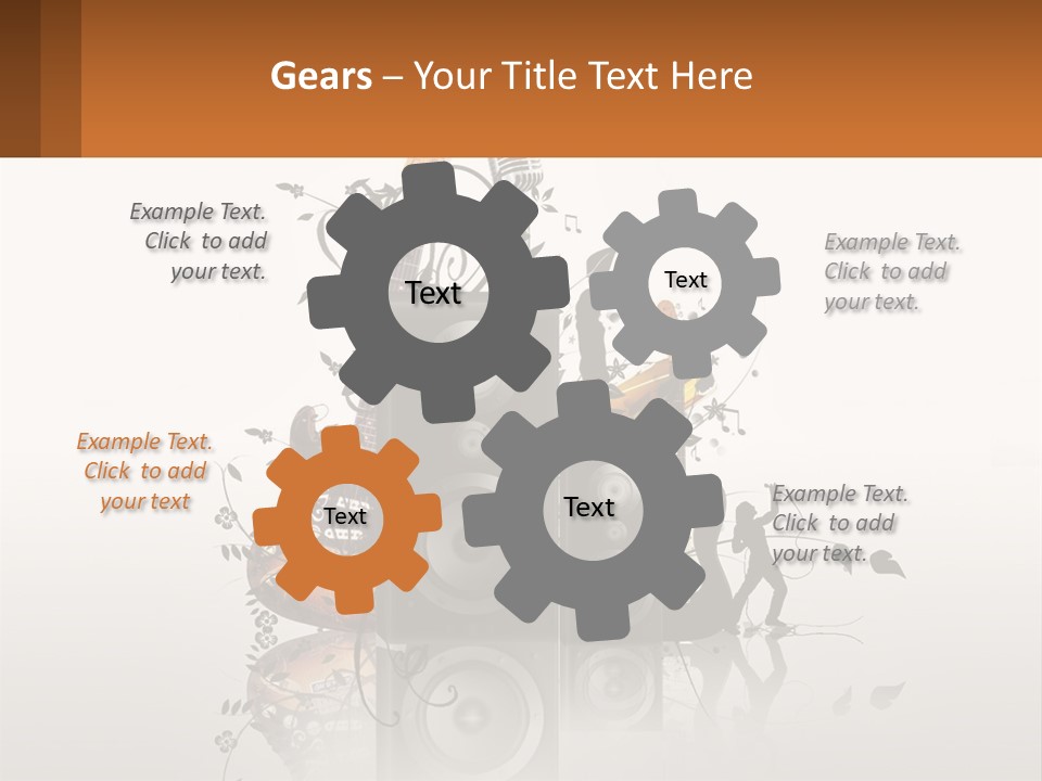 A Group Of Speakers With Music Notes On Them PowerPoint Template