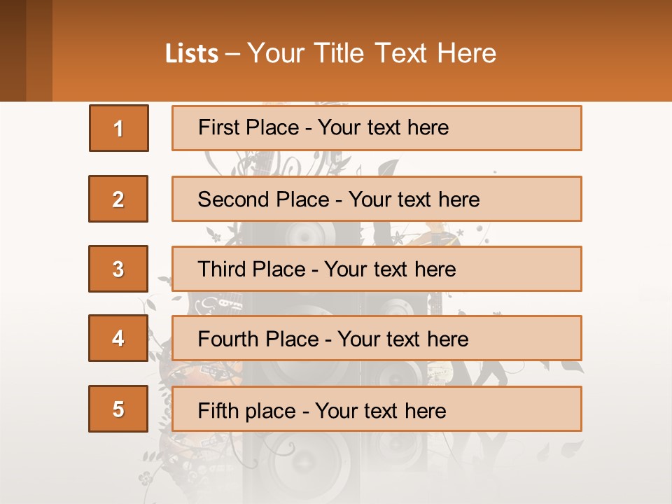 A Group Of Speakers With Music Notes On Them PowerPoint Template