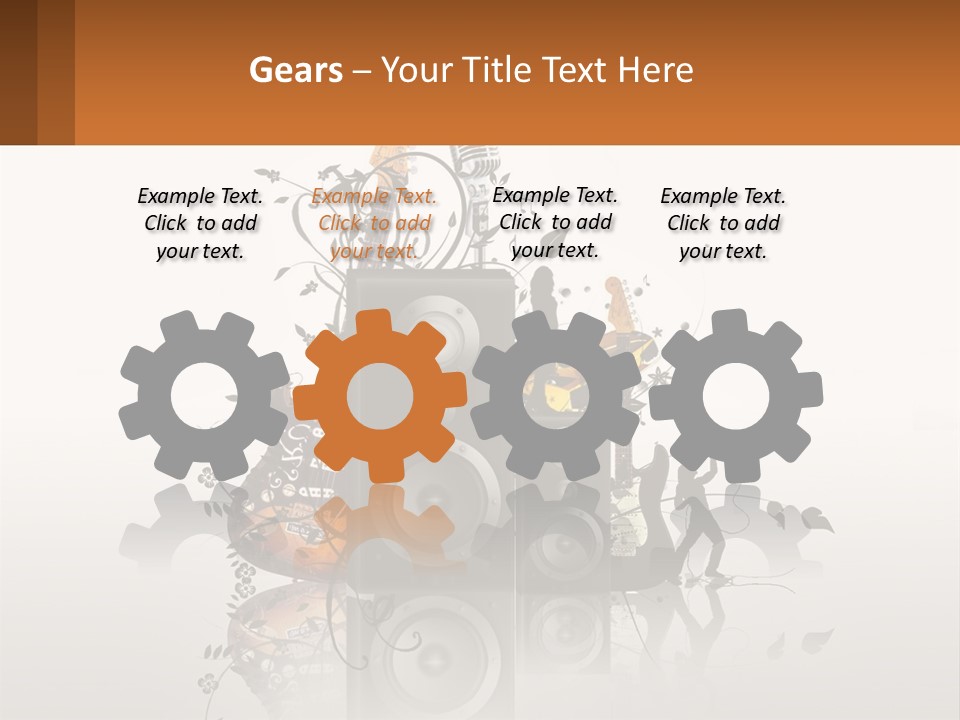 A Group Of Speakers With Music Notes On Them PowerPoint Template