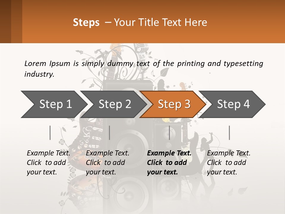 A Group Of Speakers With Music Notes On Them PowerPoint Template