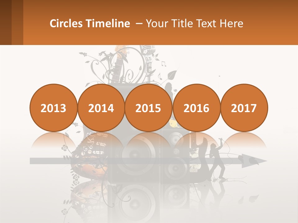 A Group Of Speakers With Music Notes On Them PowerPoint Template