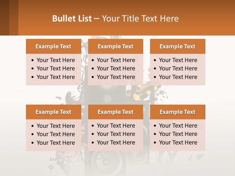 A Group Of Speakers With Music Notes On Them PowerPoint Template