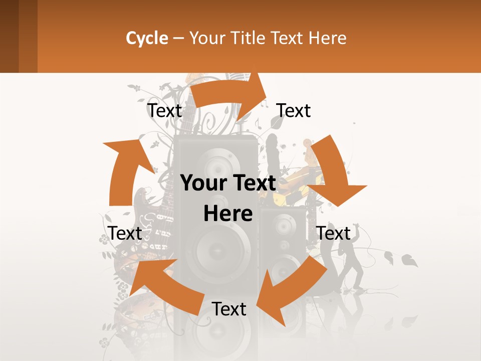 A Group Of Speakers With Music Notes On Them PowerPoint Template