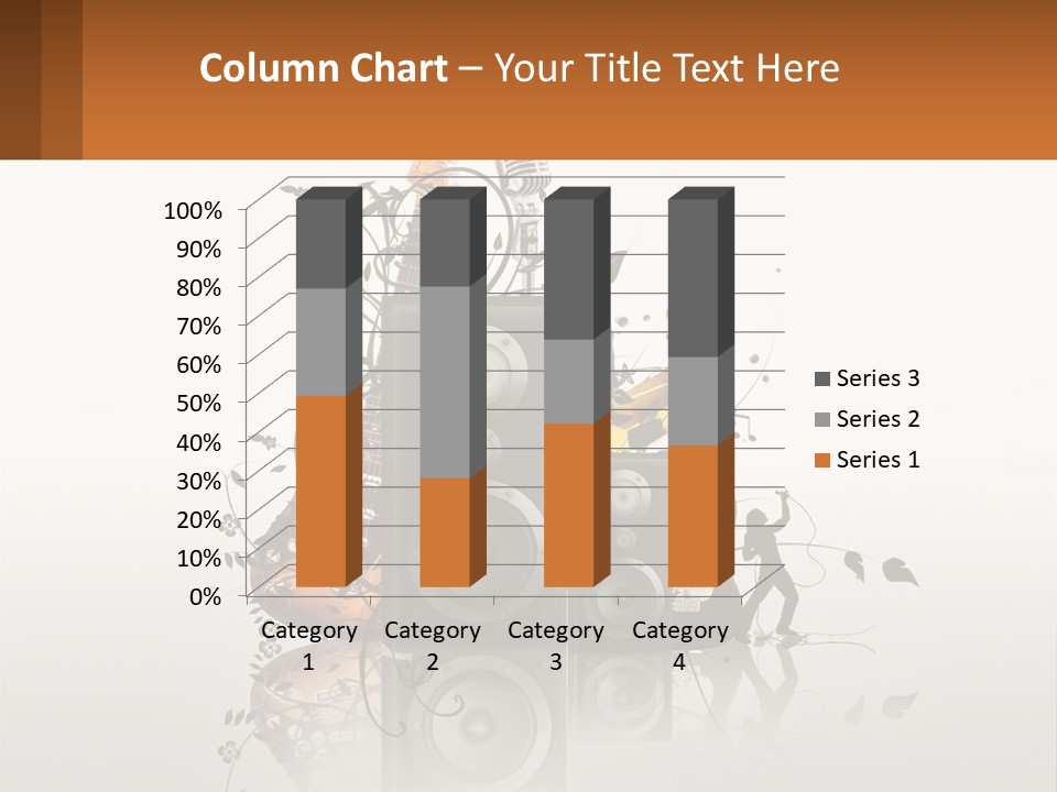 A Group Of Speakers With Music Notes On Them PowerPoint Template