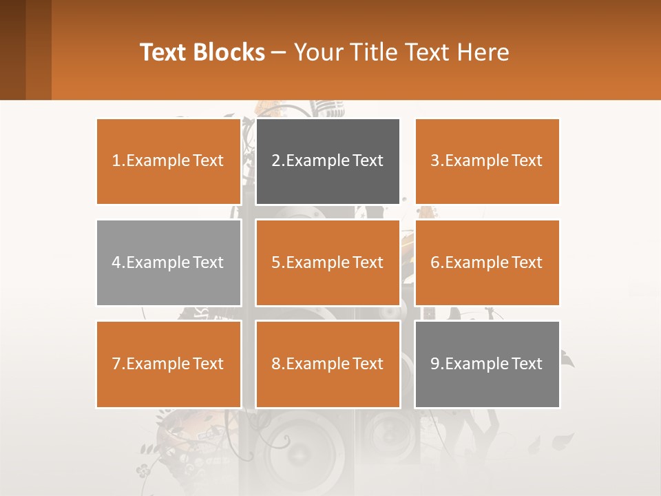 A Group Of Speakers With Music Notes On Them PowerPoint Template