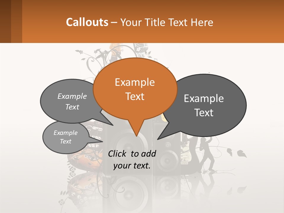 A Group Of Speakers With Music Notes On Them PowerPoint Template