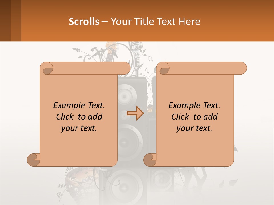 A Group Of Speakers With Music Notes On Them PowerPoint Template