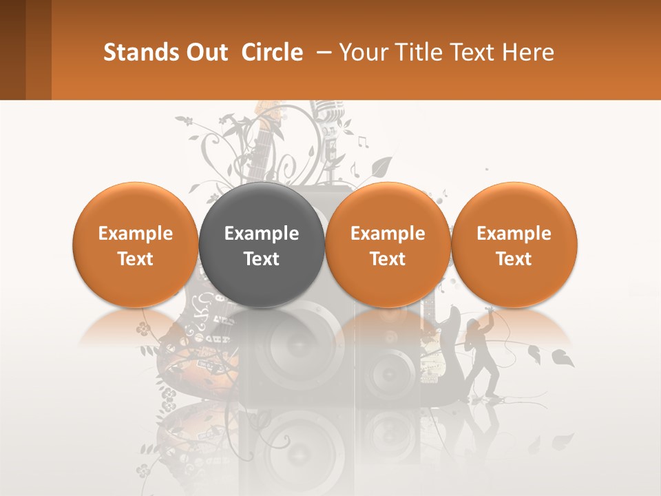 A Group Of Speakers With Music Notes On Them PowerPoint Template