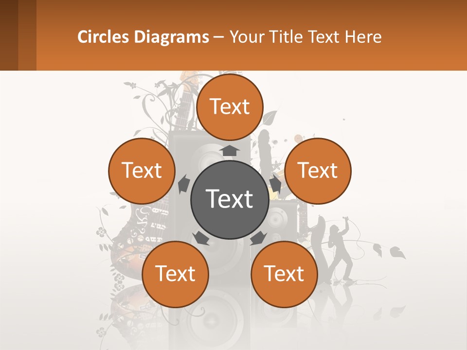 A Group Of Speakers With Music Notes On Them PowerPoint Template