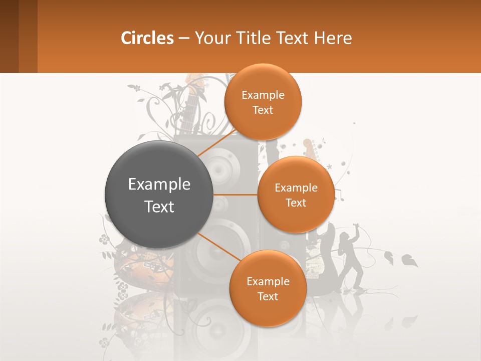 A Group Of Speakers With Music Notes On Them PowerPoint Template