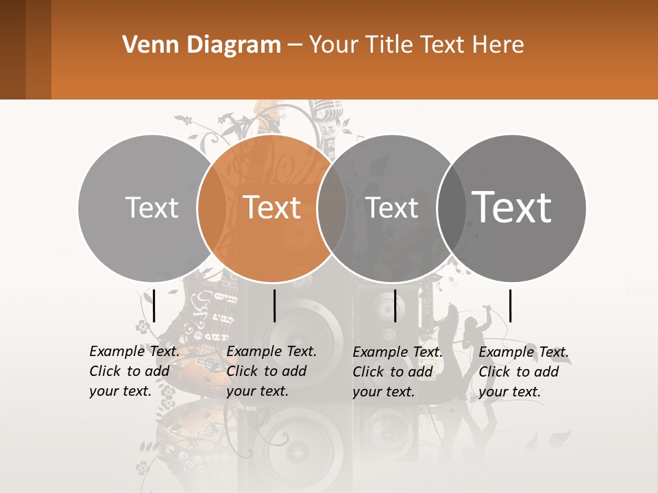 A Group Of Speakers With Music Notes On Them PowerPoint Template