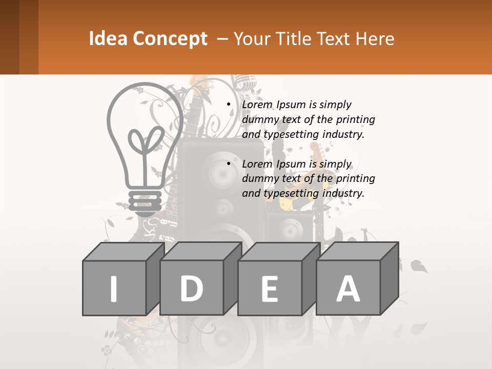 A Group Of Speakers With Music Notes On Them PowerPoint Template