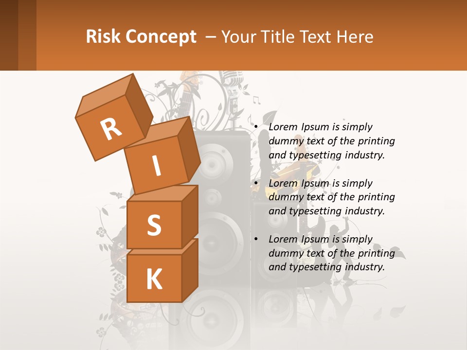 A Group Of Speakers With Music Notes On Them PowerPoint Template