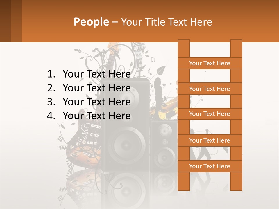 A Group Of Speakers With Music Notes On Them PowerPoint Template