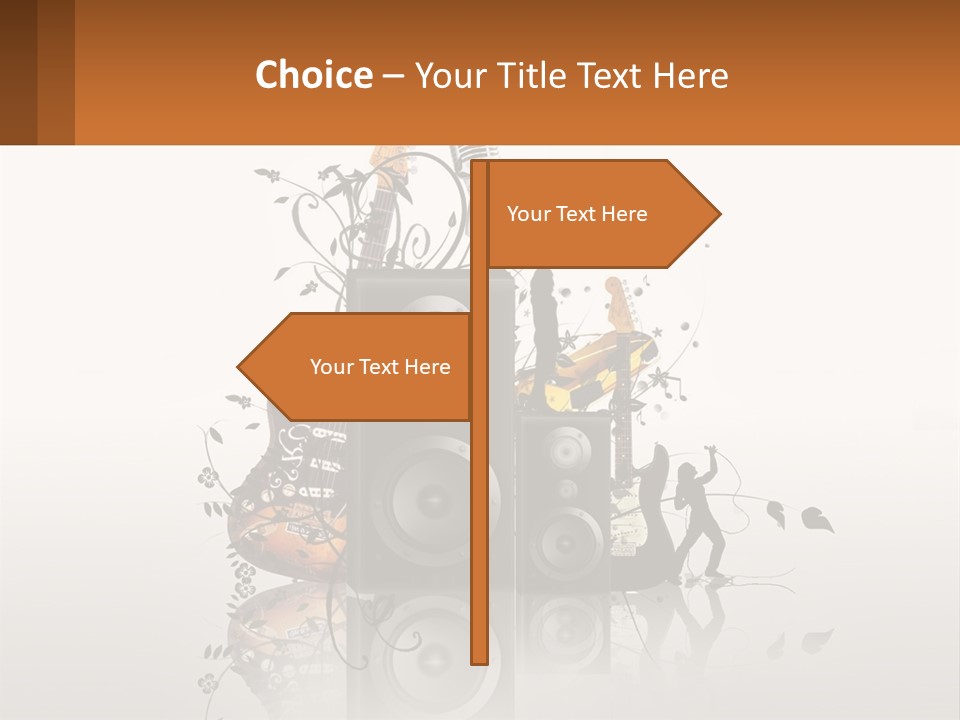 A Group Of Speakers With Music Notes On Them PowerPoint Template