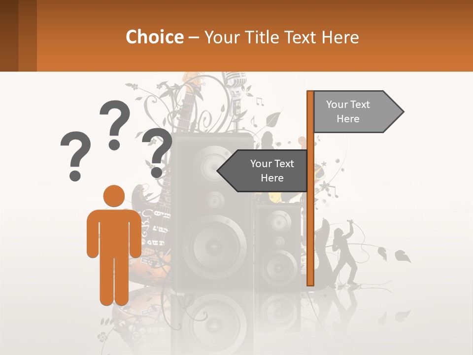 A Group Of Speakers With Music Notes On Them PowerPoint Template