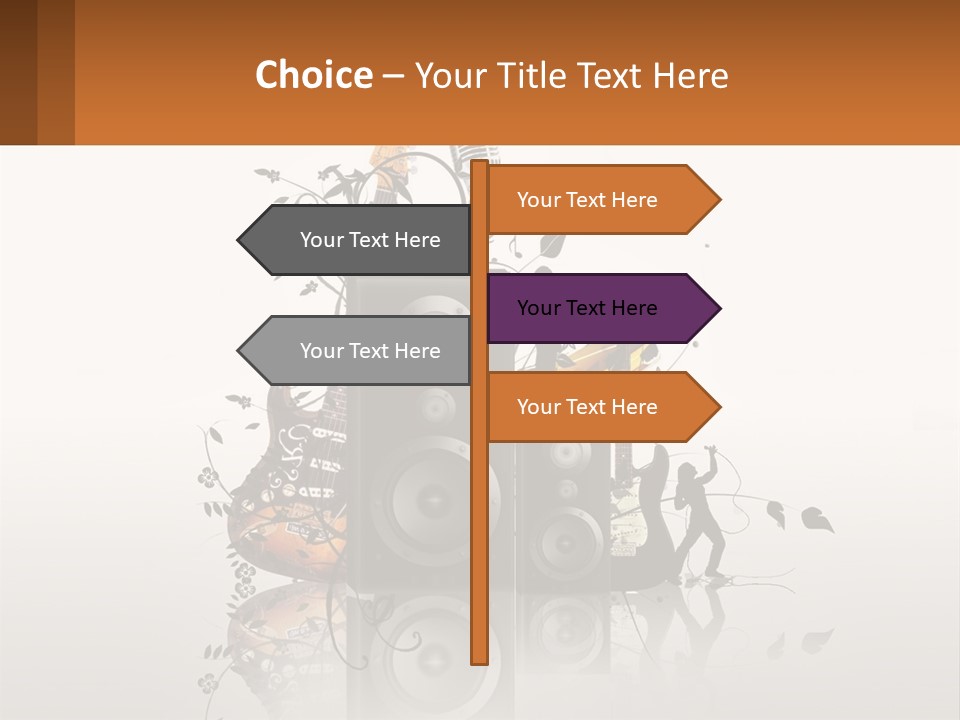 A Group Of Speakers With Music Notes On Them PowerPoint Template