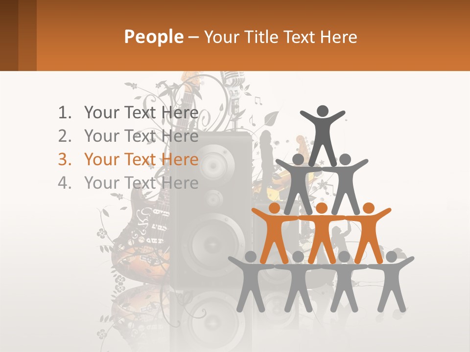 A Group Of Speakers With Music Notes On Them PowerPoint Template