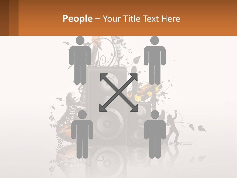 A Group Of Speakers With Music Notes On Them PowerPoint Template