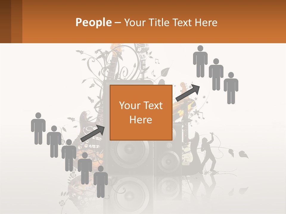 A Group Of Speakers With Music Notes On Them PowerPoint Template