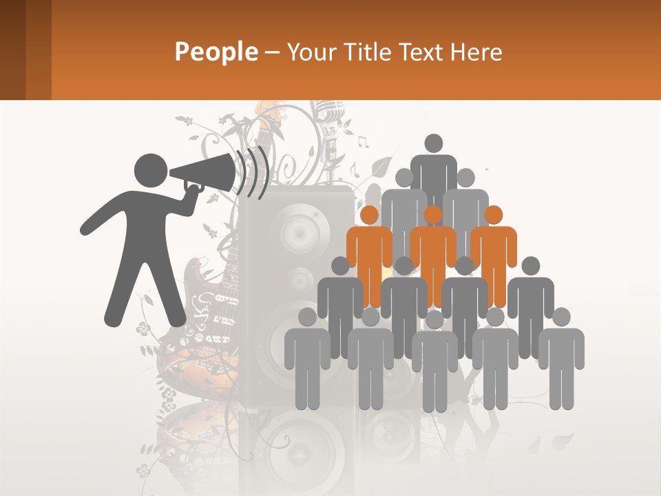 A Group Of Speakers With Music Notes On Them PowerPoint Template