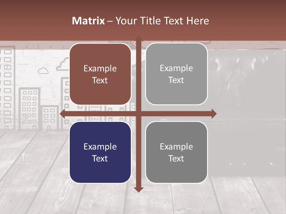 A Black Leather Chair Sitting In Front Of A Brick Wall PowerPoint Template