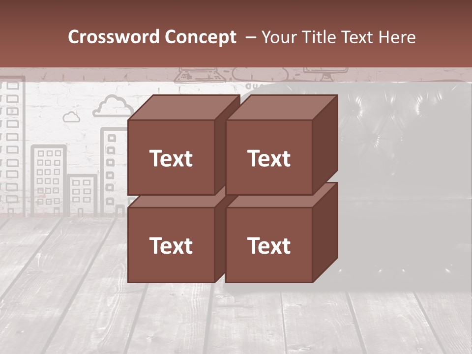 A Black Leather Chair Sitting In Front Of A Brick Wall PowerPoint Template