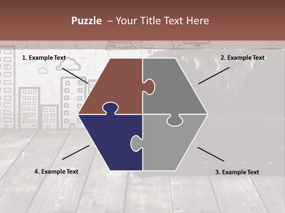 A Black Leather Chair Sitting In Front Of A Brick Wall PowerPoint Template