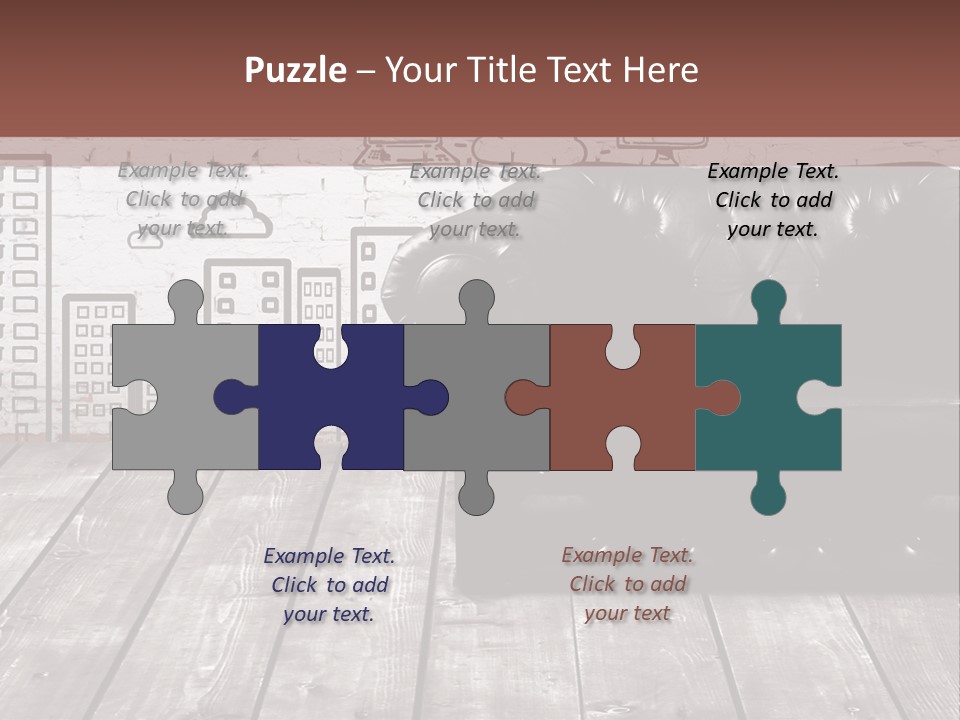 A Black Leather Chair Sitting In Front Of A Brick Wall PowerPoint Template