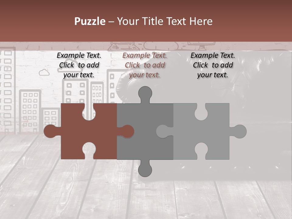 A Black Leather Chair Sitting In Front Of A Brick Wall PowerPoint Template