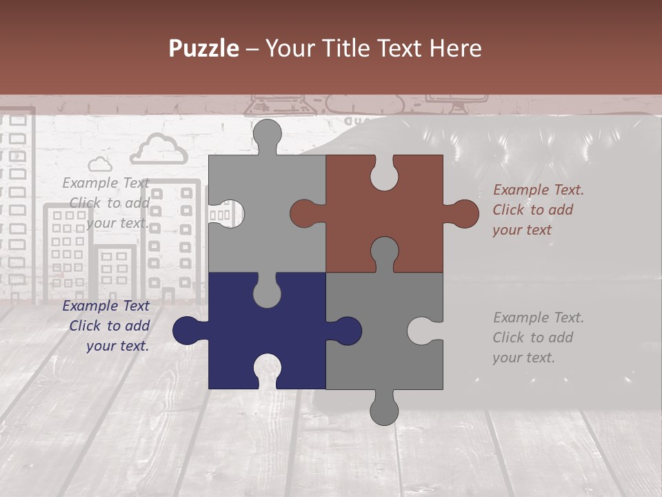 A Black Leather Chair Sitting In Front Of A Brick Wall PowerPoint Template