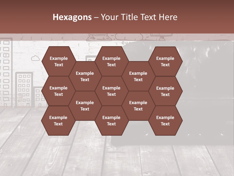 A Black Leather Chair Sitting In Front Of A Brick Wall PowerPoint Template