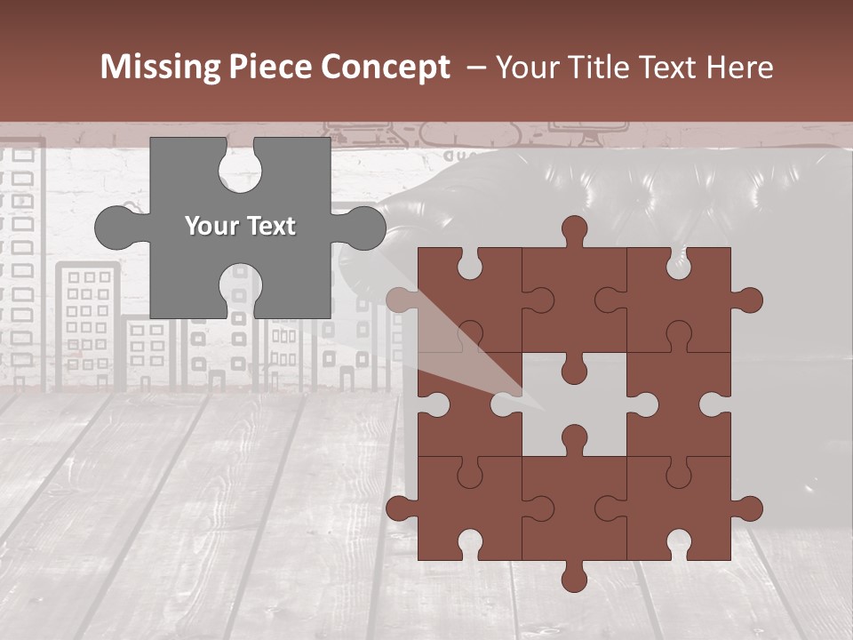 A Black Leather Chair Sitting In Front Of A Brick Wall PowerPoint Template