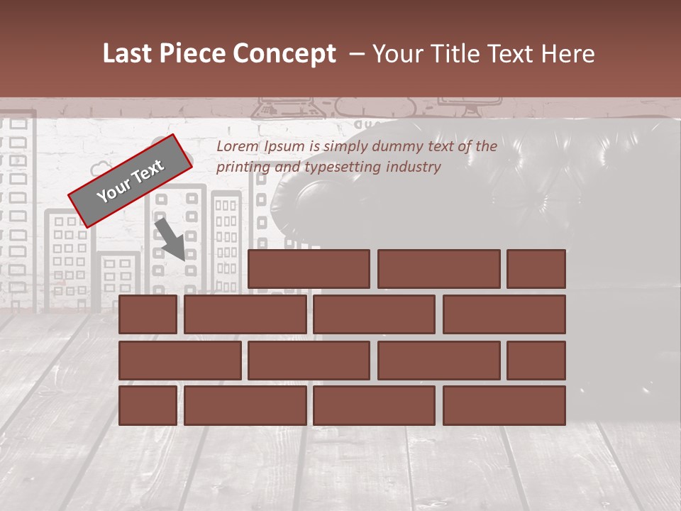 A Black Leather Chair Sitting In Front Of A Brick Wall PowerPoint Template
