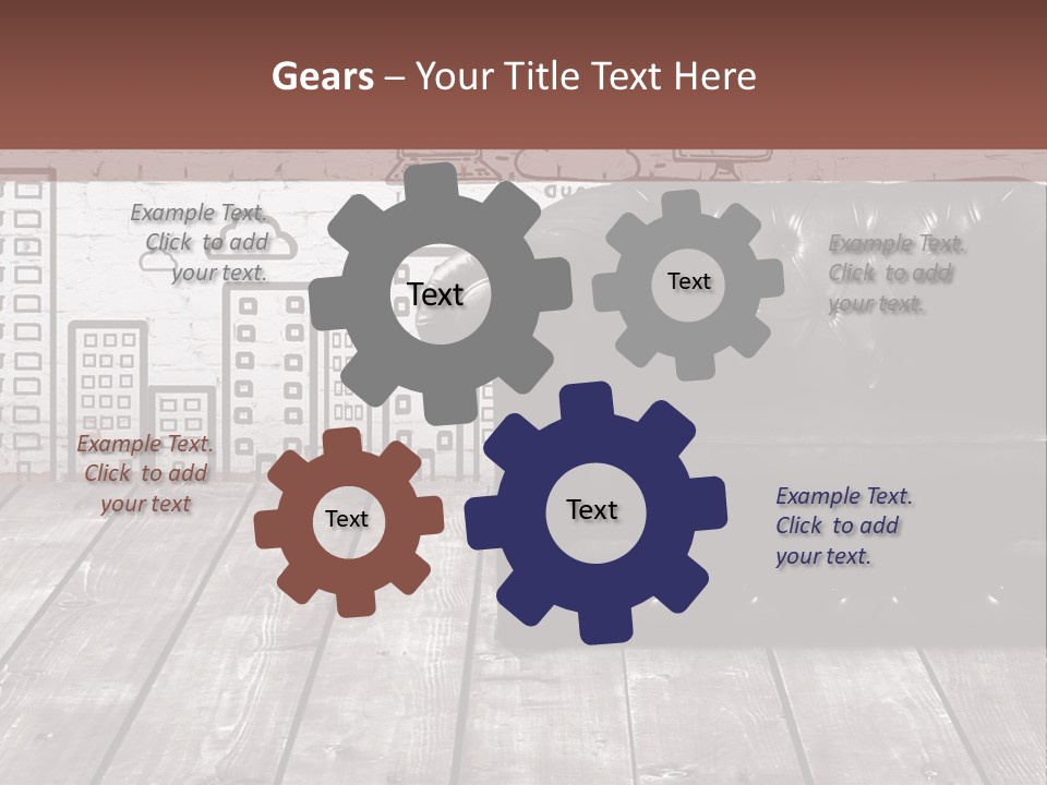 A Black Leather Chair Sitting In Front Of A Brick Wall PowerPoint Template