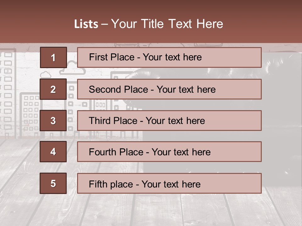A Black Leather Chair Sitting In Front Of A Brick Wall PowerPoint Template