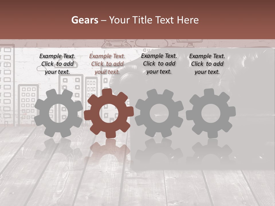 A Black Leather Chair Sitting In Front Of A Brick Wall PowerPoint Template