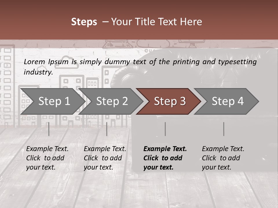 A Black Leather Chair Sitting In Front Of A Brick Wall PowerPoint Template