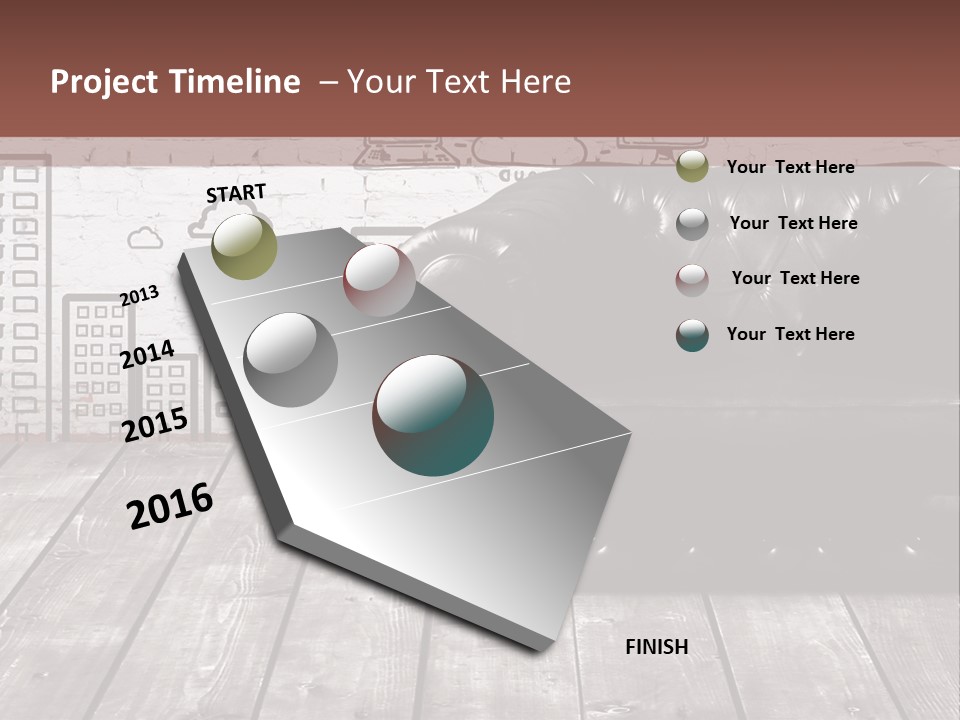 A Black Leather Chair Sitting In Front Of A Brick Wall PowerPoint Template