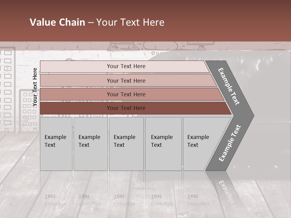 A Black Leather Chair Sitting In Front Of A Brick Wall PowerPoint Template