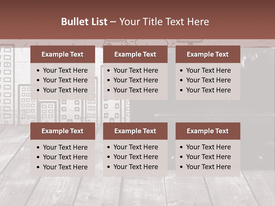 A Black Leather Chair Sitting In Front Of A Brick Wall PowerPoint Template