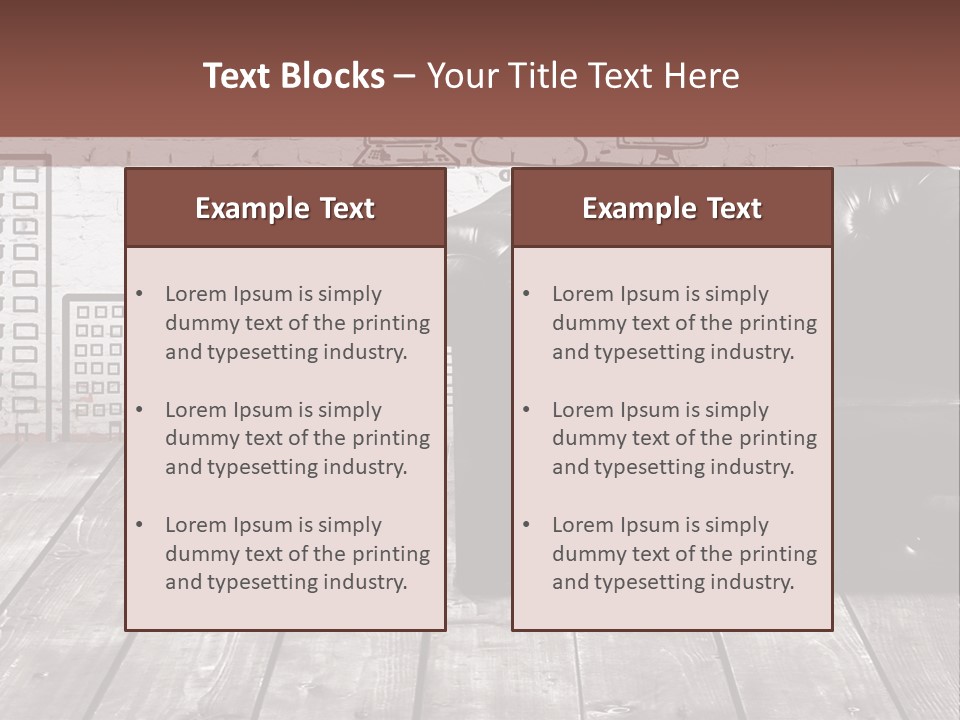 A Black Leather Chair Sitting In Front Of A Brick Wall PowerPoint Template